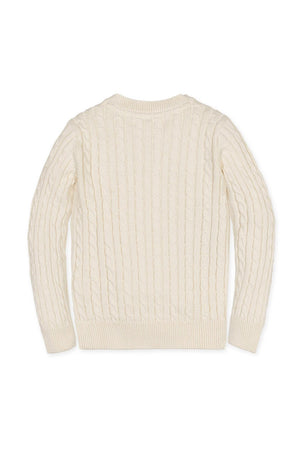 Hope & Henry Organic Cotton V-Neck Cable Sweater, Ivory, Toddler & Kids