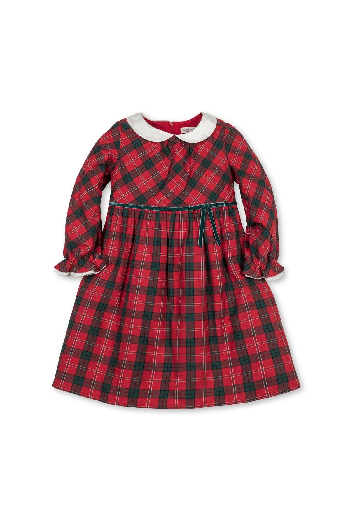 Organic Cotton Peter Pan Collar Ruffle Cuff Dress