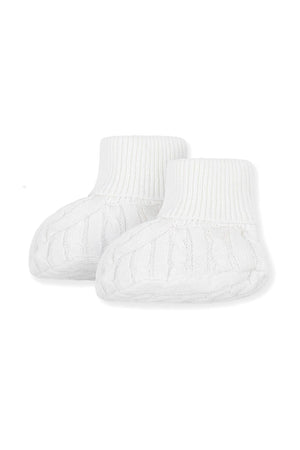 Hope & Henry Organic Cotton Sweater Beanie and Bootie Set
