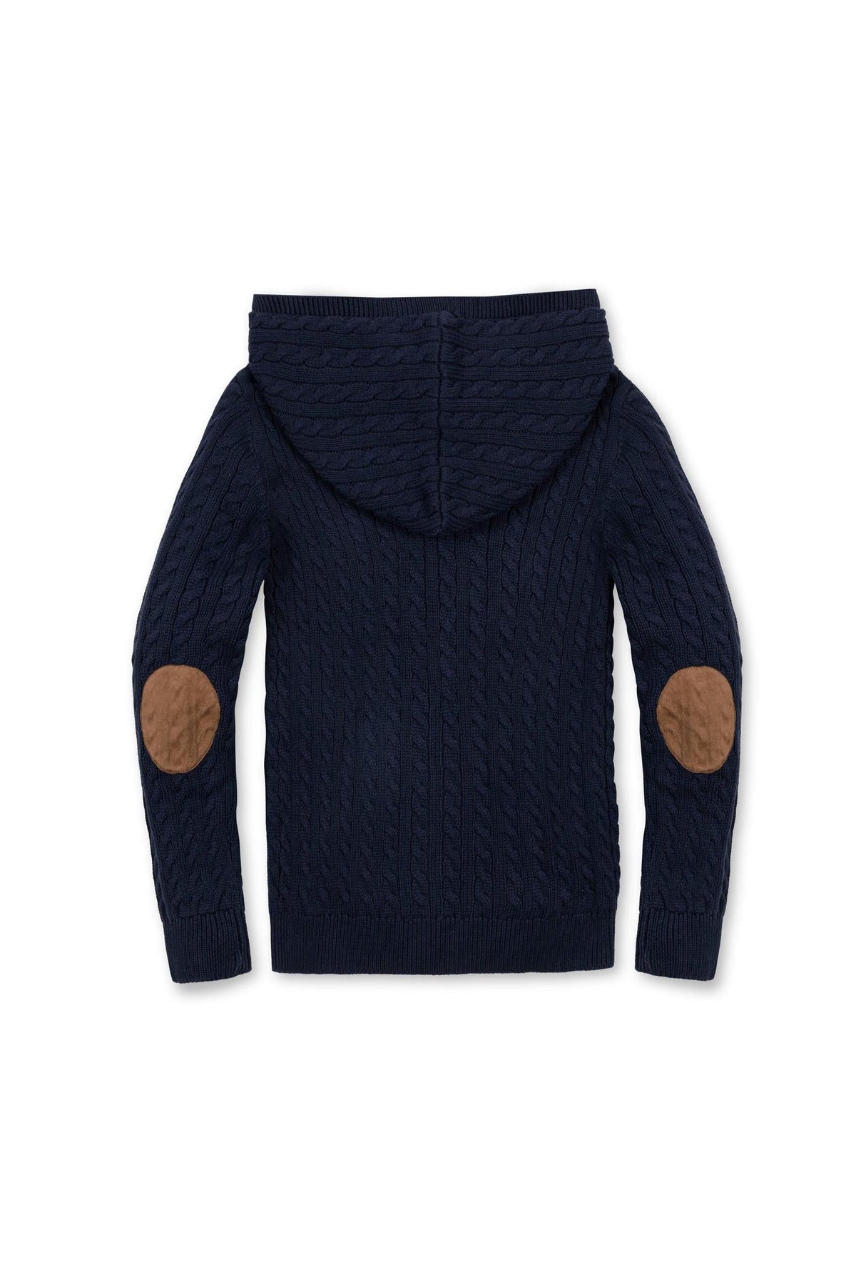 Organic Cotton Full Zip Hooded Sweater, Navy, Sizes 2T-18