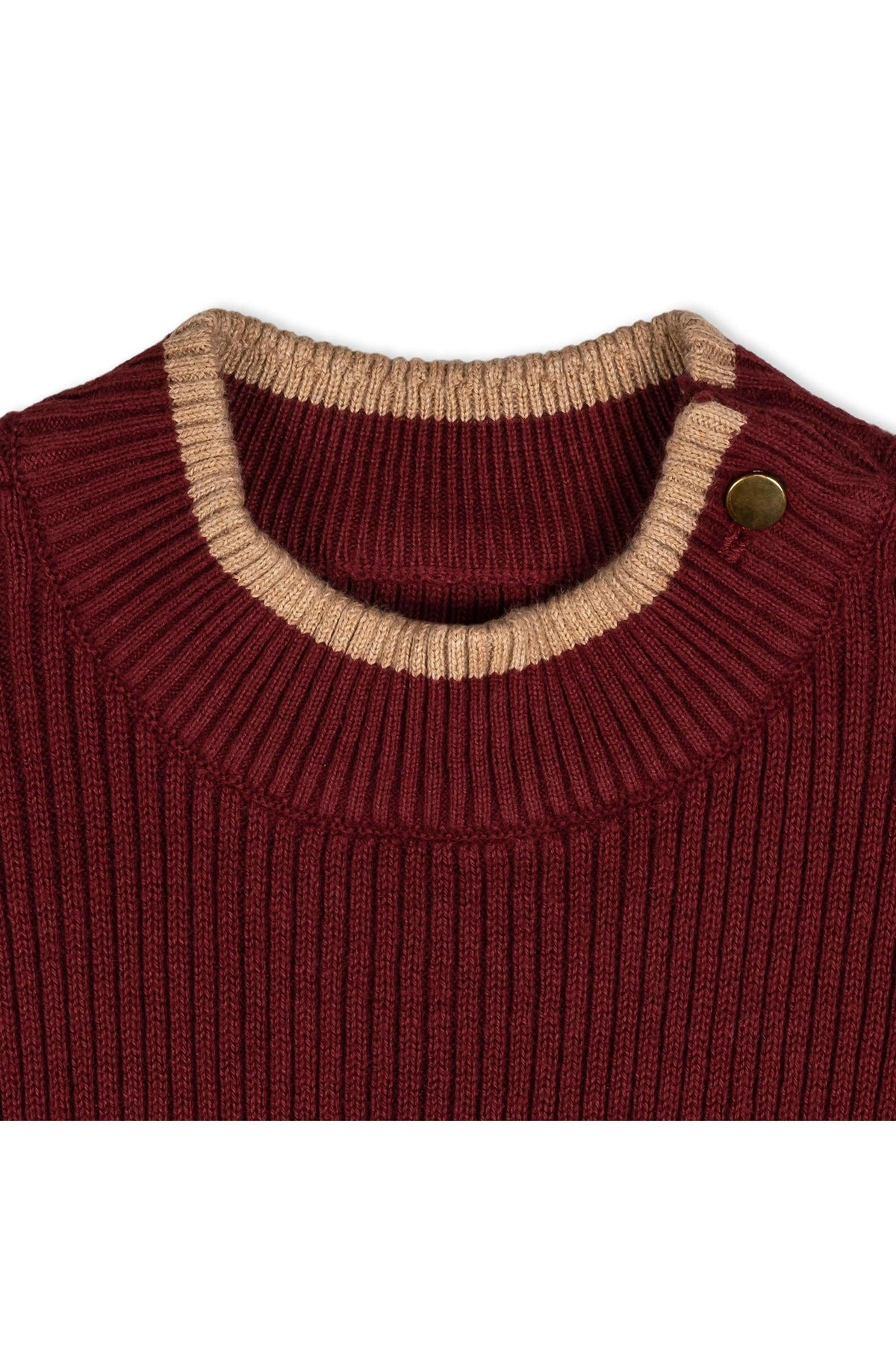 Organic Cotton Mock Neck Flounce Sweater Dress, Oxblood, Toddler & Kids