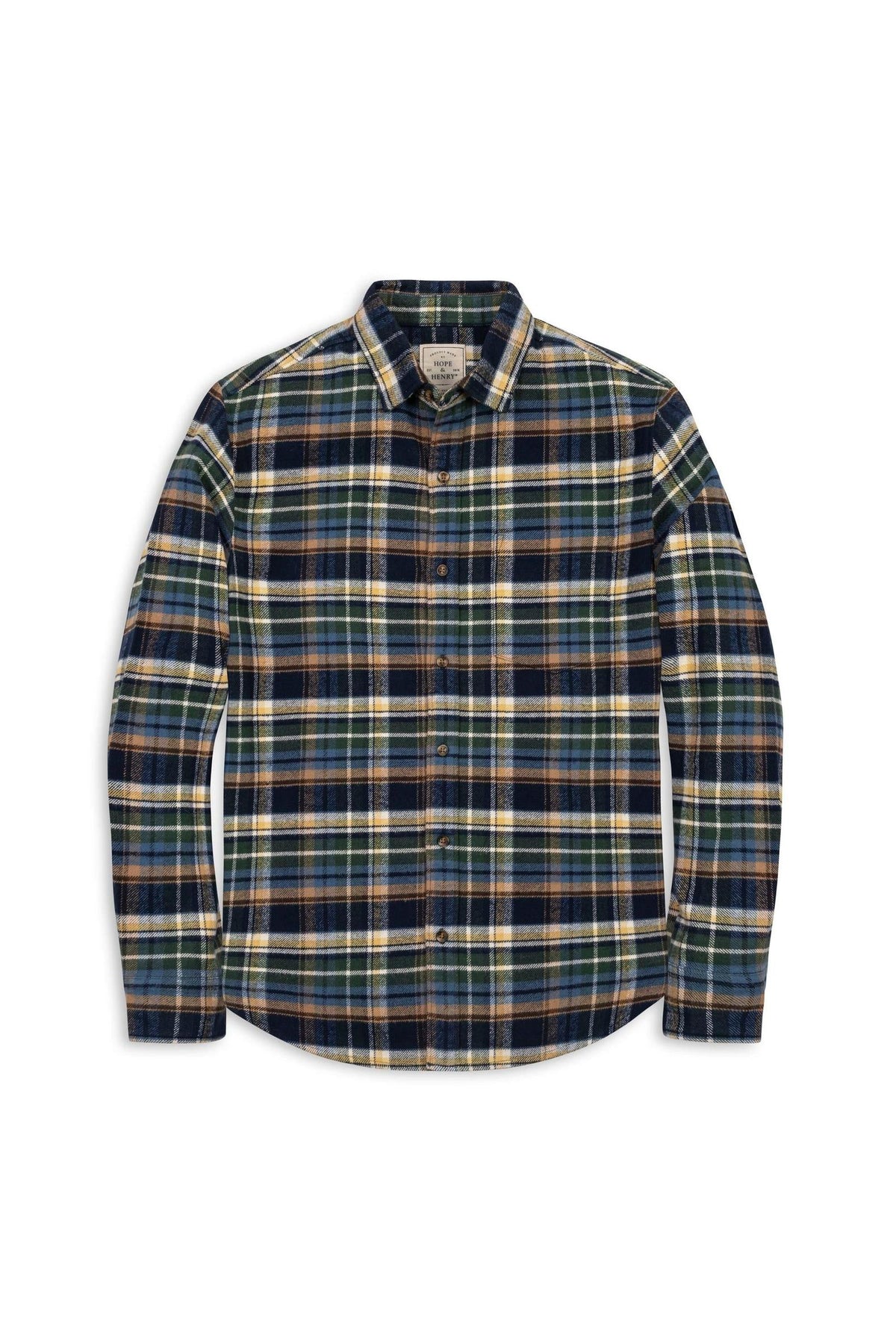 Organic Cotton Flannel Shirt, Navy Plaid, Men, Matching Moments