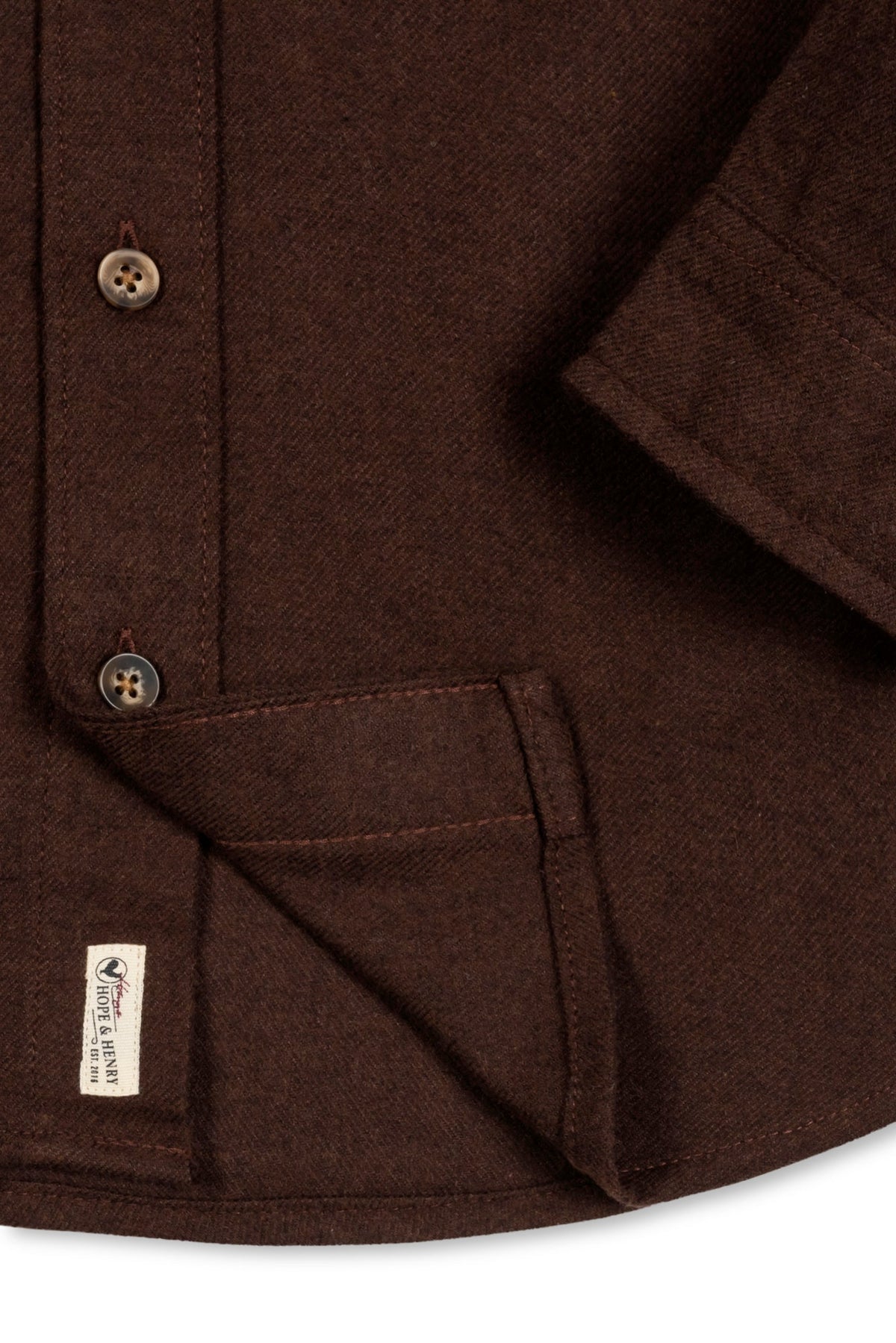 Organic Cotton Flannel Shirt with Elbow Patches, Brown, Size 2T-18