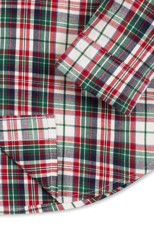Organic Cotton Stretch Poplin Shirt, Holiday Tartan, Sizes 2T-18, Family Matching