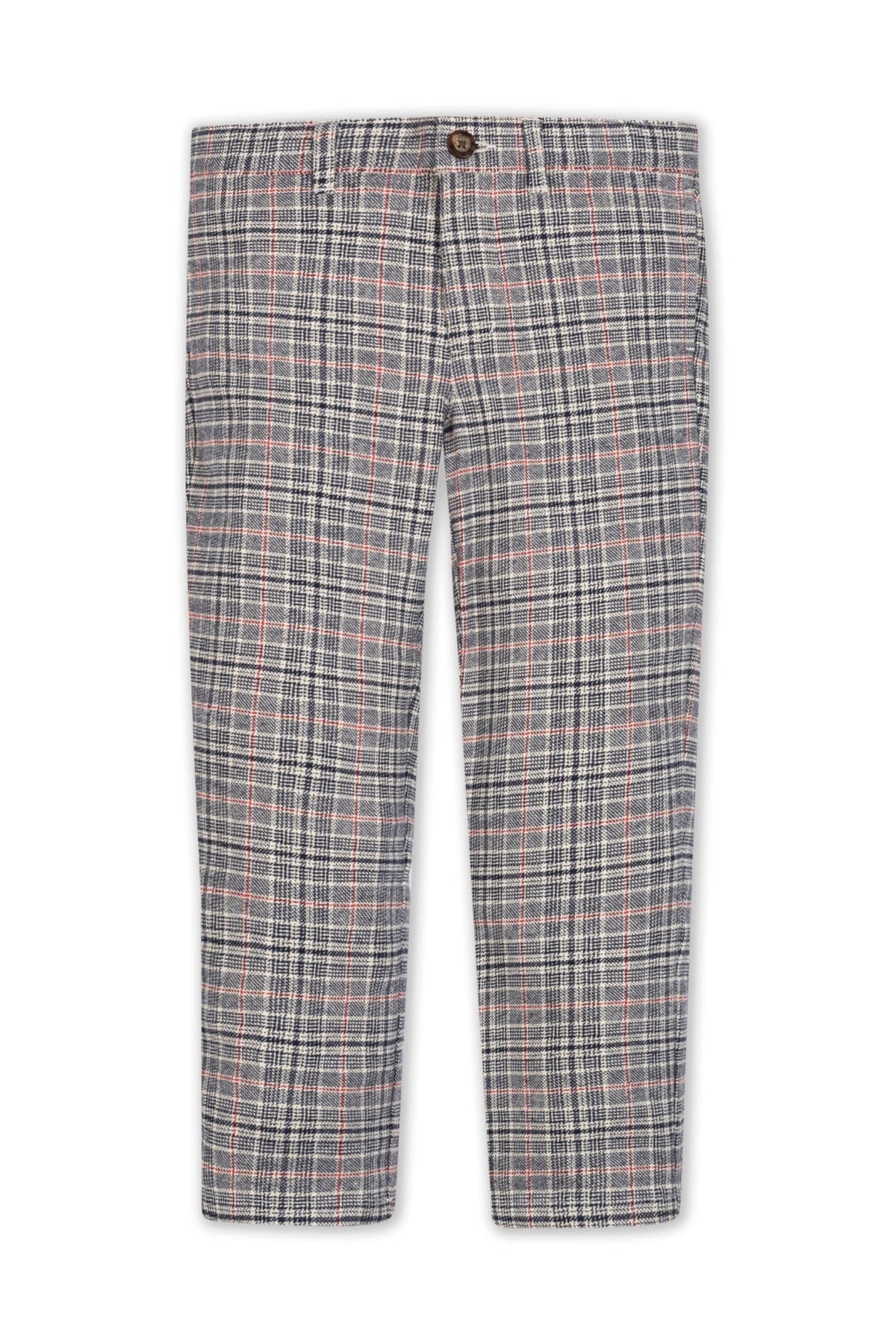 Organic Cotton Brushed Suit Pant, Navy Glen Plaid, Sizes 2T-16