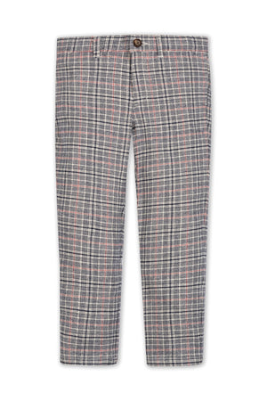 Organic Cotton Brushed Suit Pant, Navy Glen Plaid, Sizes 2T-16