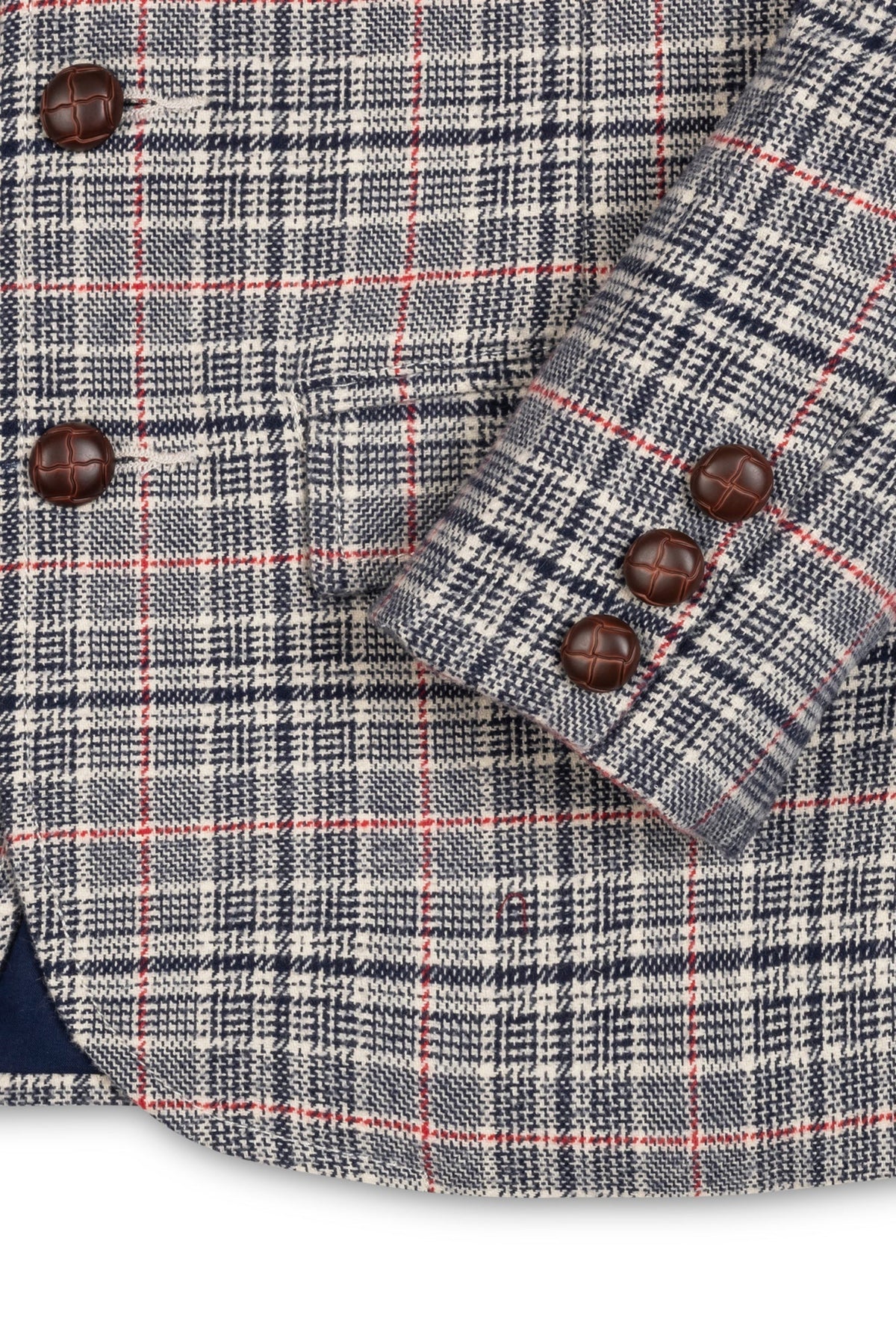 Organic Brushed Cotton Suit Jacket, Navy Glen Plaid, Sizes 2T-16