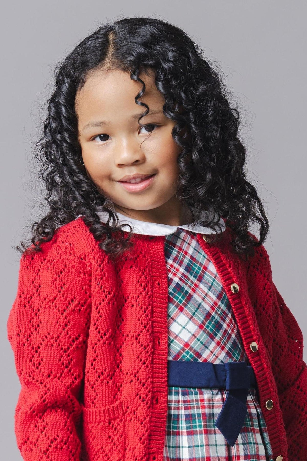 Organic Cotton Pointelle Cardigan Sweater, Red, Toddler & Kids, Family Matching