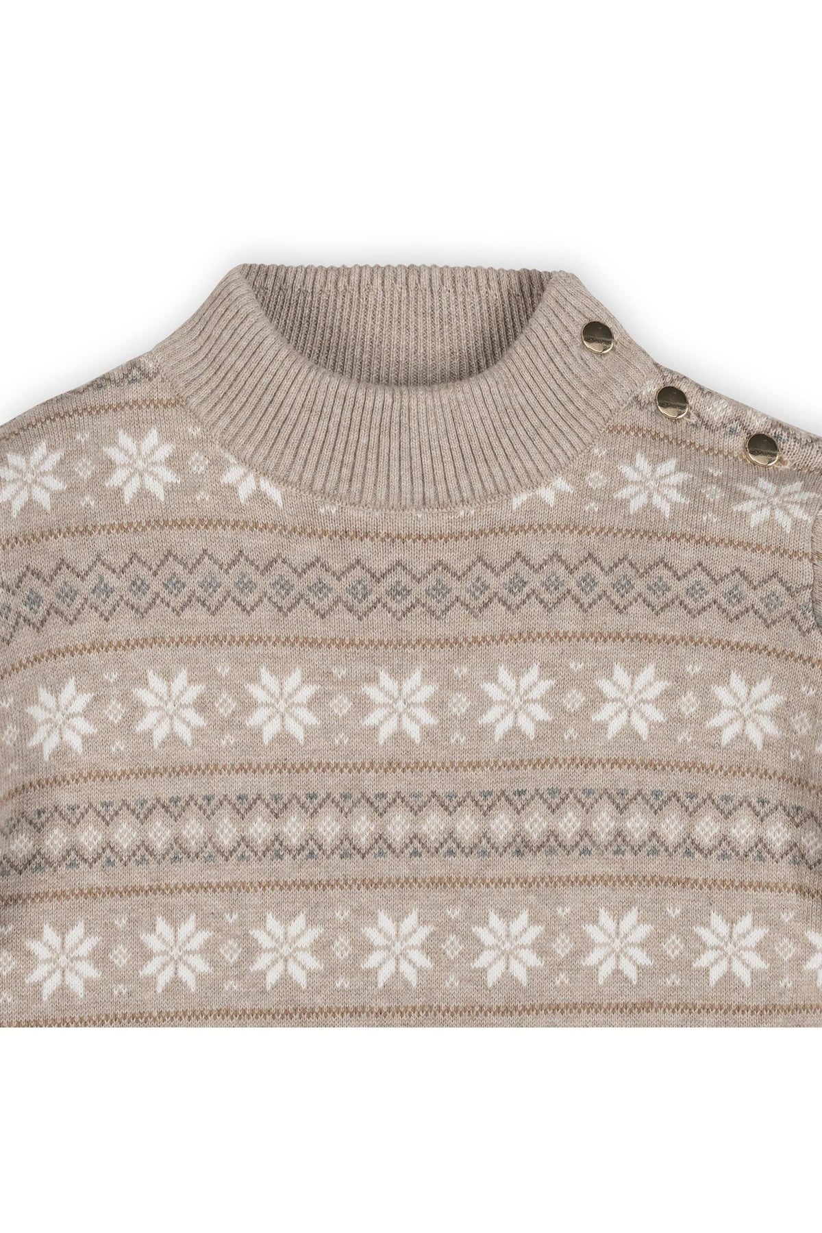 Organic Cotton Mock Neck Flounce Sweater Dress, Light Taupe, Toddler & Kids