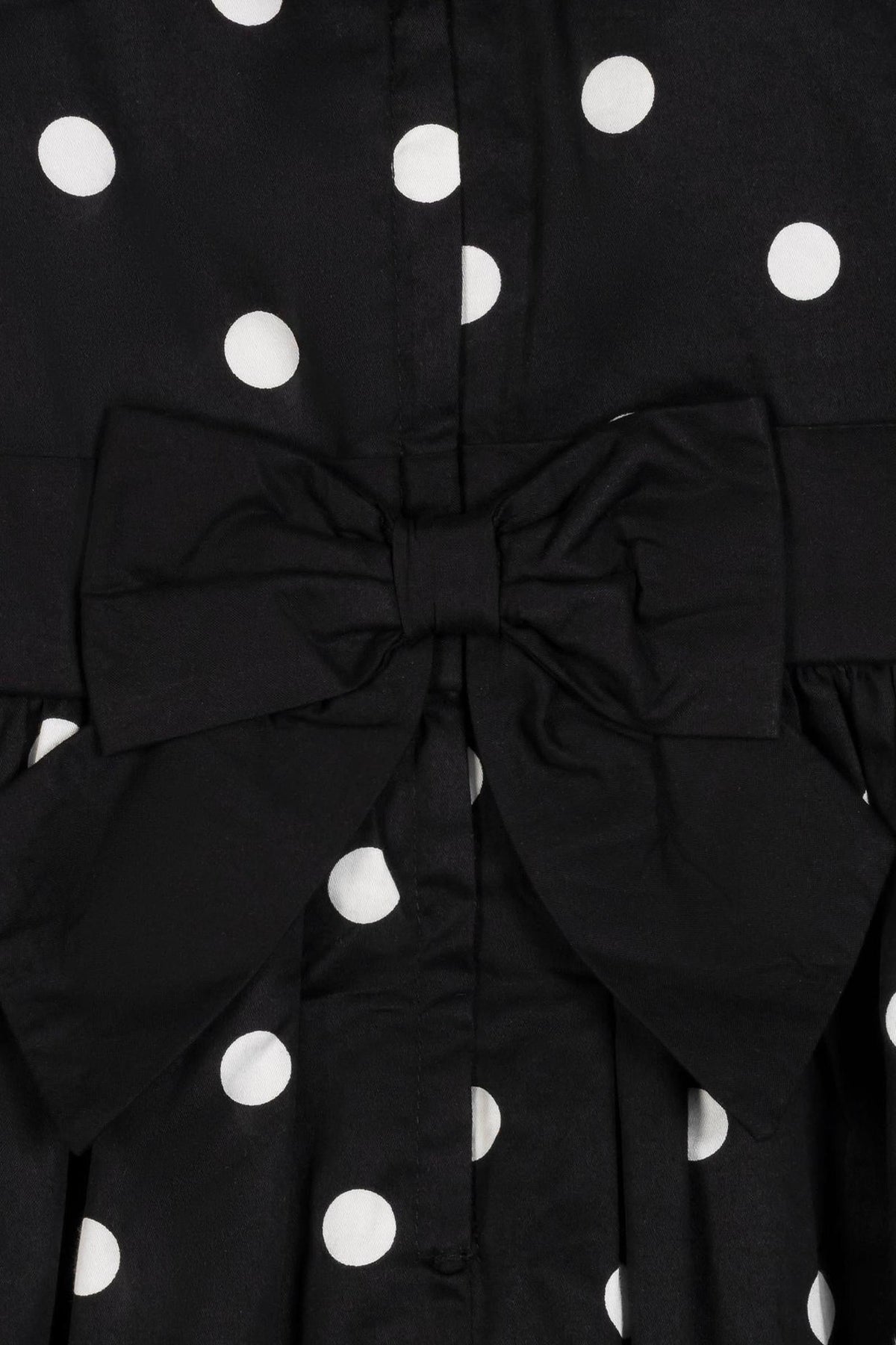 Organic Cotton Puff Sleeve Party Dress, Black Polka Dot, Toddler & Kids