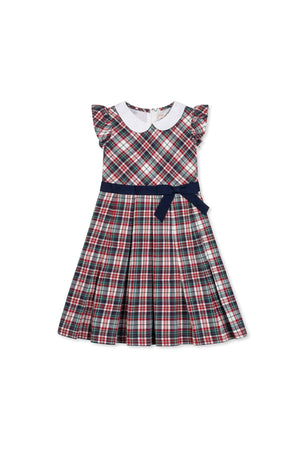 Organic Cotton Peter Pan Collar Party Dress, Holiday Tartan, Toddler & Kids, Family Matching
