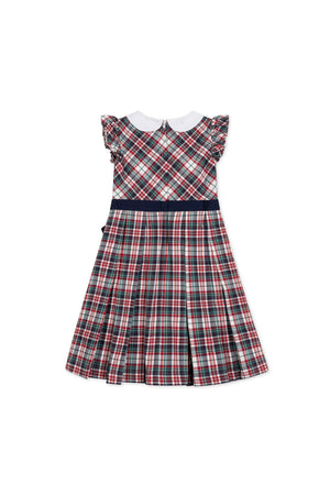 Organic Cotton Peter Pan Collar Party Dress, Holiday Tartan, Toddler & Kids, Family Matching