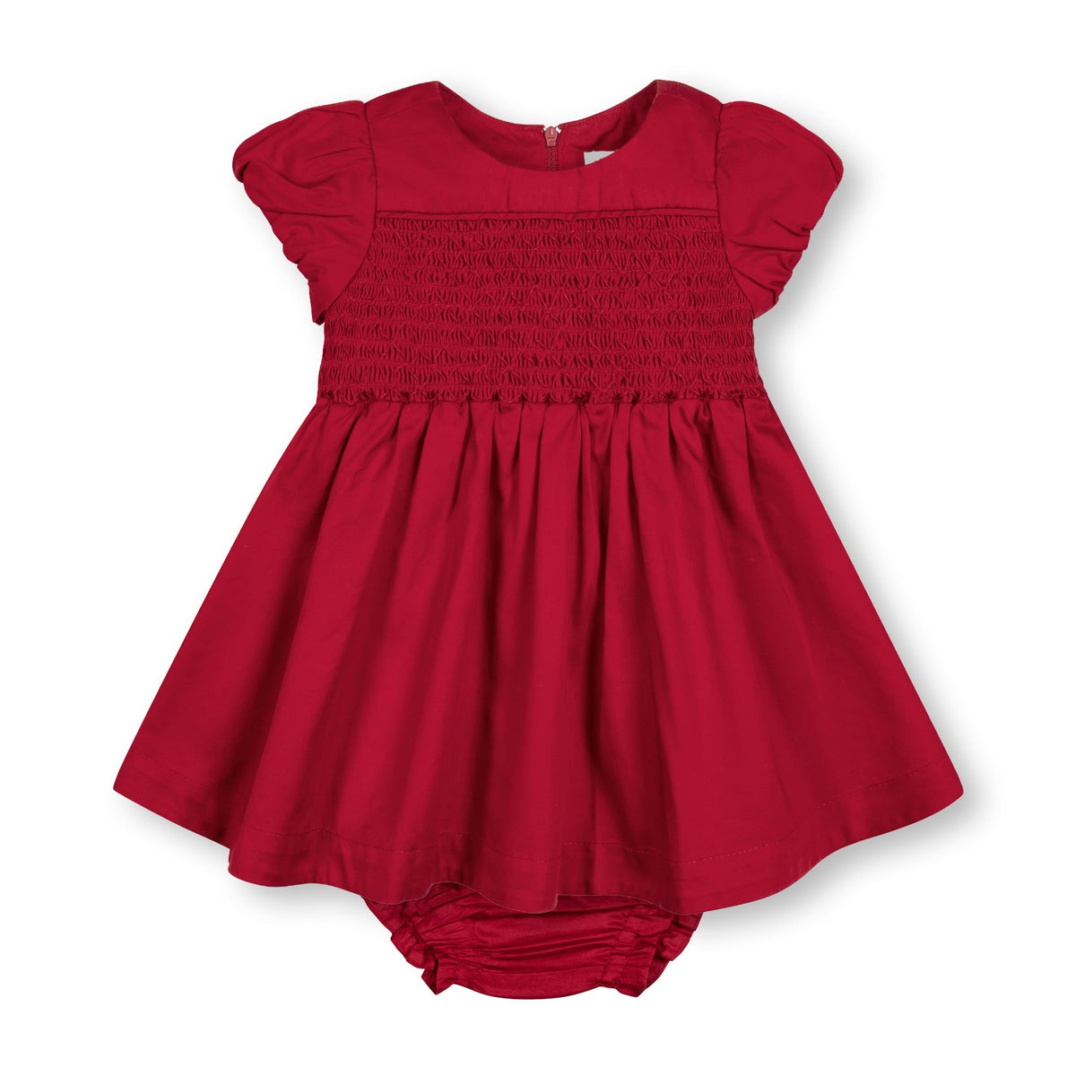 Organic Cotton Sateen Smocked Puff Sleeve Baby Dress, Family Matching
