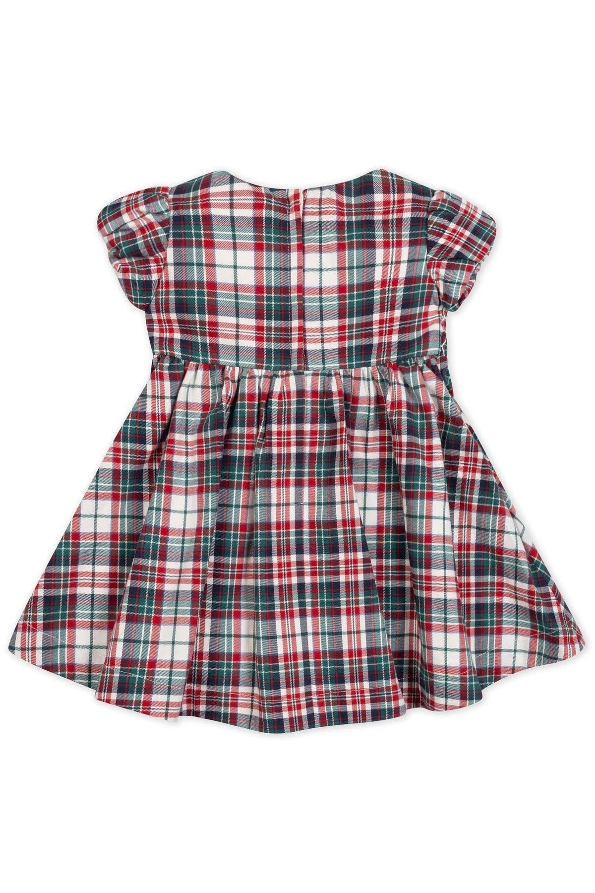 Organic Cotton Smocked Puff Sleeve Baby Dress, Holiday Tartan, Family Matching