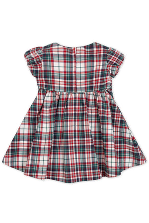 Organic Cotton Smocked Puff Sleeve Baby Dress, Holiday Tartan, Family Matching