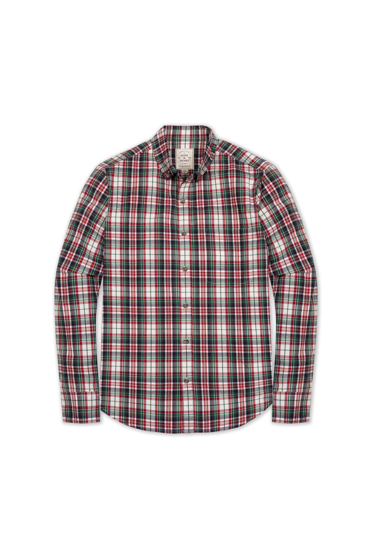 Organic Cotton Stretch Poplin Shirt, Holiday Tartan, Men, Family Matching