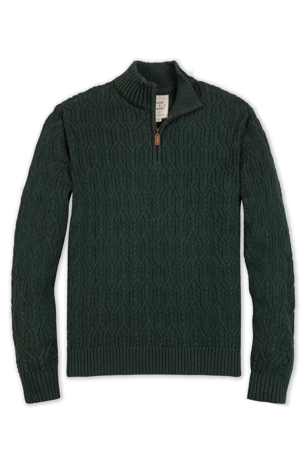 Organic Cotton Half Zip Pullover, Forest Green, Men, Family Matching