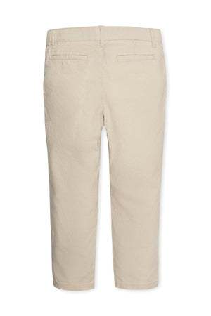 Back view of Hope & Henry baby boys linen and organic cotton blend suit pants in sand color.
