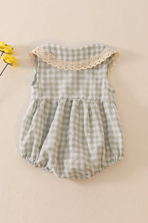 Evie's Sage Plaid Linen Bubble