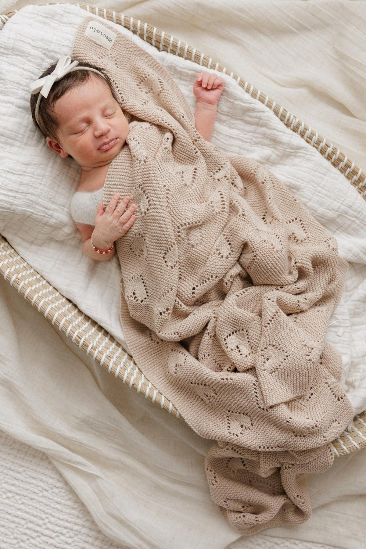 Knit Heart Luxury Swaddle Blanket | 100% OEKO Tex Pima Cotton