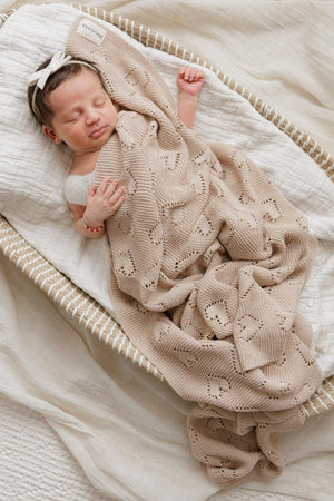 Knit Heart Luxury Swaddle Blanket | 100% OEKO Tex Pima Cotton