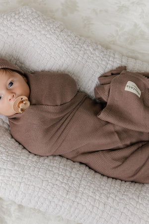 Luxe Collection Knit Baby Blanket + Hat Set with Gift Box | 100% Organic Cotton