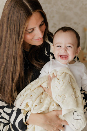 Knit Heart Luxury Swaddle Blanket | 100% OEKO Tex Pima Cotton