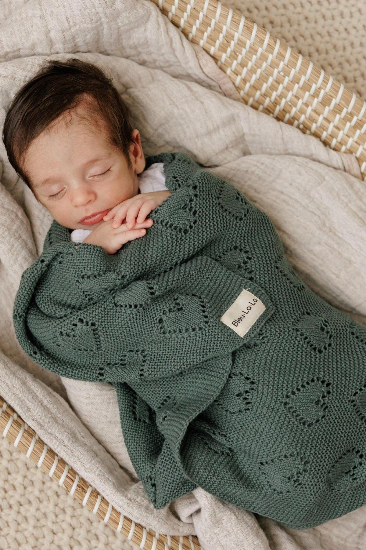 Knit Heart Luxury Swaddle Blanket | 100% OEKO Tex Pima Cotton
