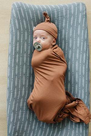 Rust Stretch Swaddle Blanket | Bamboo | Baby Essentials