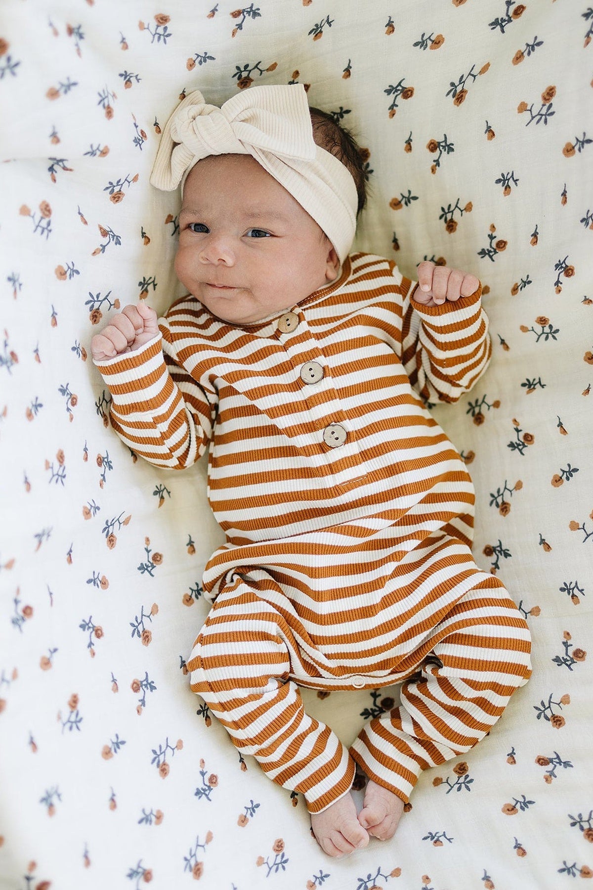 Mebie Baby  Cream Floral Muslin Crib Quilt | 100% Cotton | Baby Essentials