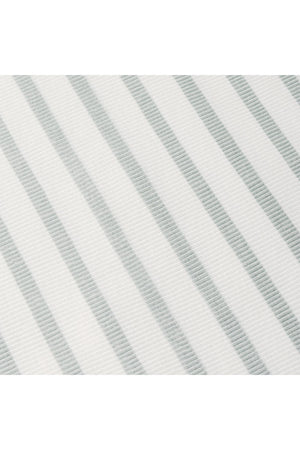 Close-up of a fabric featuring soft, breathable organic cotton with light gray stripes on a white background, ideal for baby clothing like the Organic 2-Way Zip Romper.