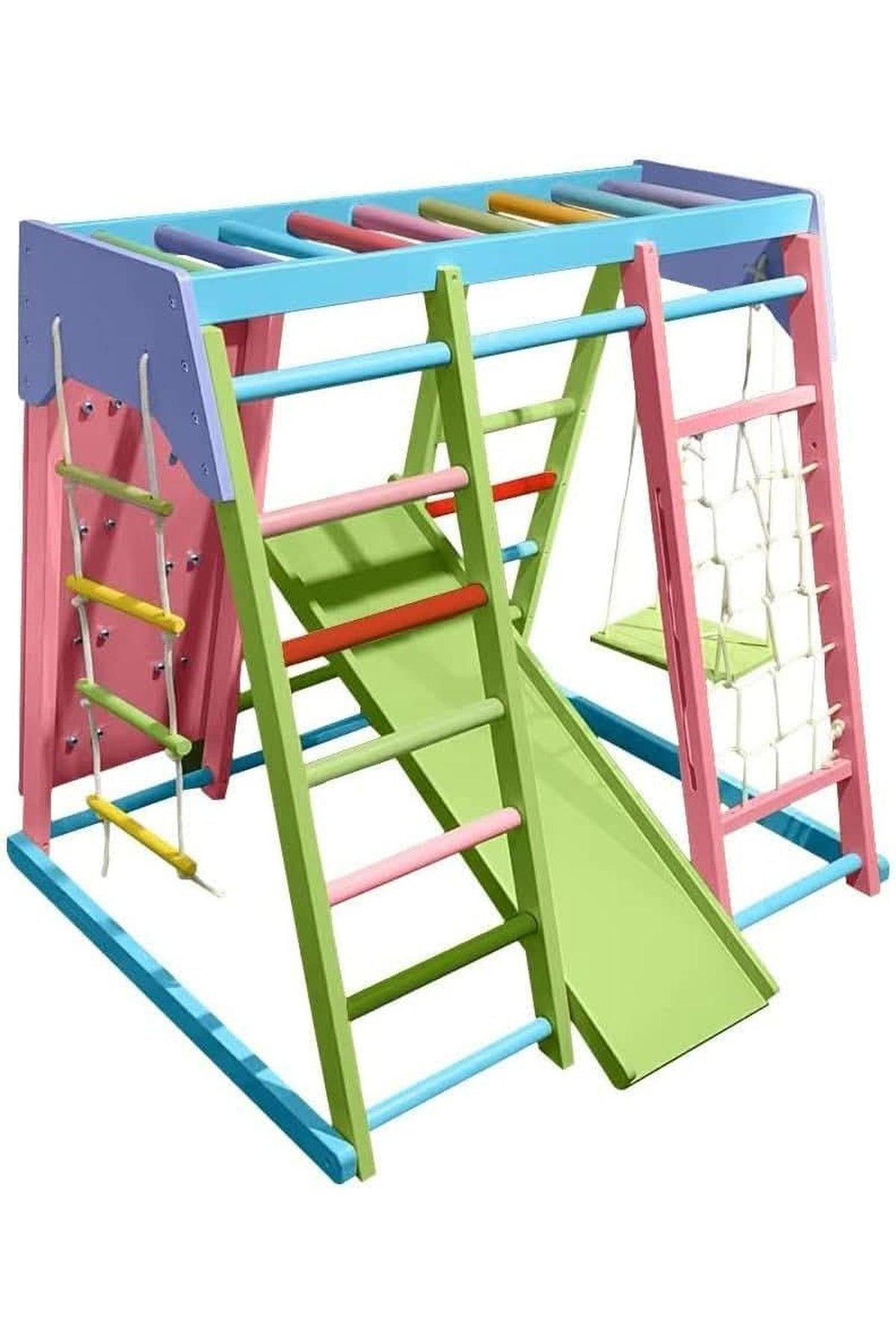 Magnolia - Wooden 7-in-1 Climber, Slide, Gym, Playset | Indoor |  New Zealand FSC-certified pinewood
