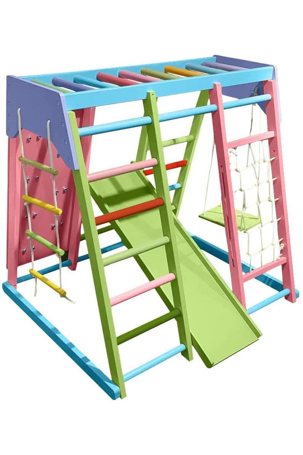 Magnolia - Wooden 7-in-1 Climber, Slide, Gym, Playset | Indoor |  New Zealand FSC-certified pinewood