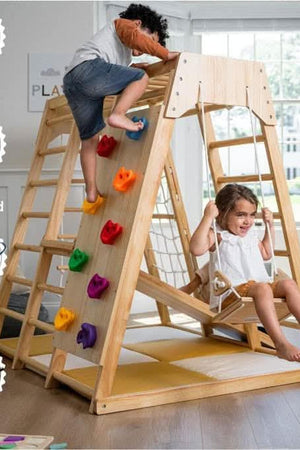 Magnolia - Wooden 7-in-1 Climber, Slide, Gym, Playset | Indoor |  New Zealand FSC-certified pinewood