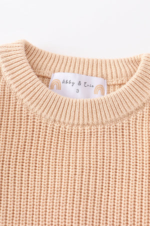 Kids' Beige Sweater - 100% Cotton