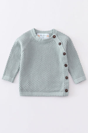 Abby's Little Knit Mint baby sweater - 100% Cotton