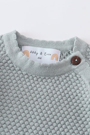 Abby's Little Knit Mint baby sweater - 100% Cotton