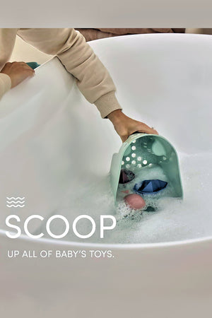 Baby Bathtime Essentials Bundle | Newborn Baby Bath with Support, Rinse Jug, and Toy Scoop - Taupe