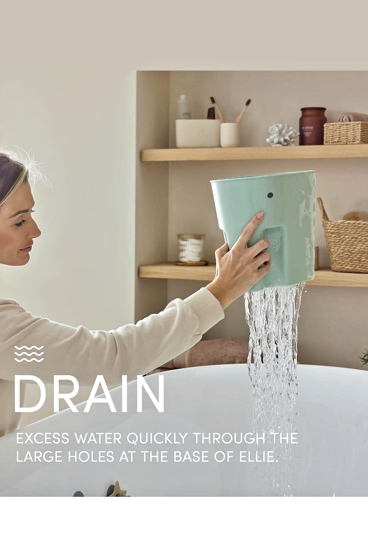 Baby Bathtime Essentials Bundle | Newborn Baby Bath with Support, Rinse Jug, and Toy Scoop - Taupe