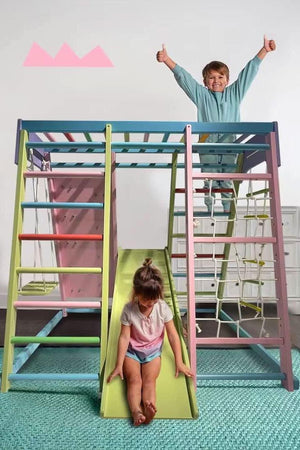 Magnolia - Wooden 7-in-1 Climber, Slide, Gym, Playset | Indoor |  New Zealand FSC-certified pinewood