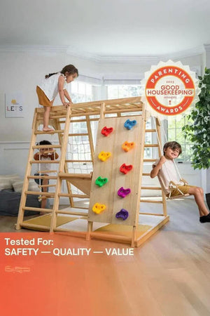 Magnolia - Wooden 7-in-1 Climber, Slide, Gym, Playset | Indoor |  New Zealand FSC-certified pinewood