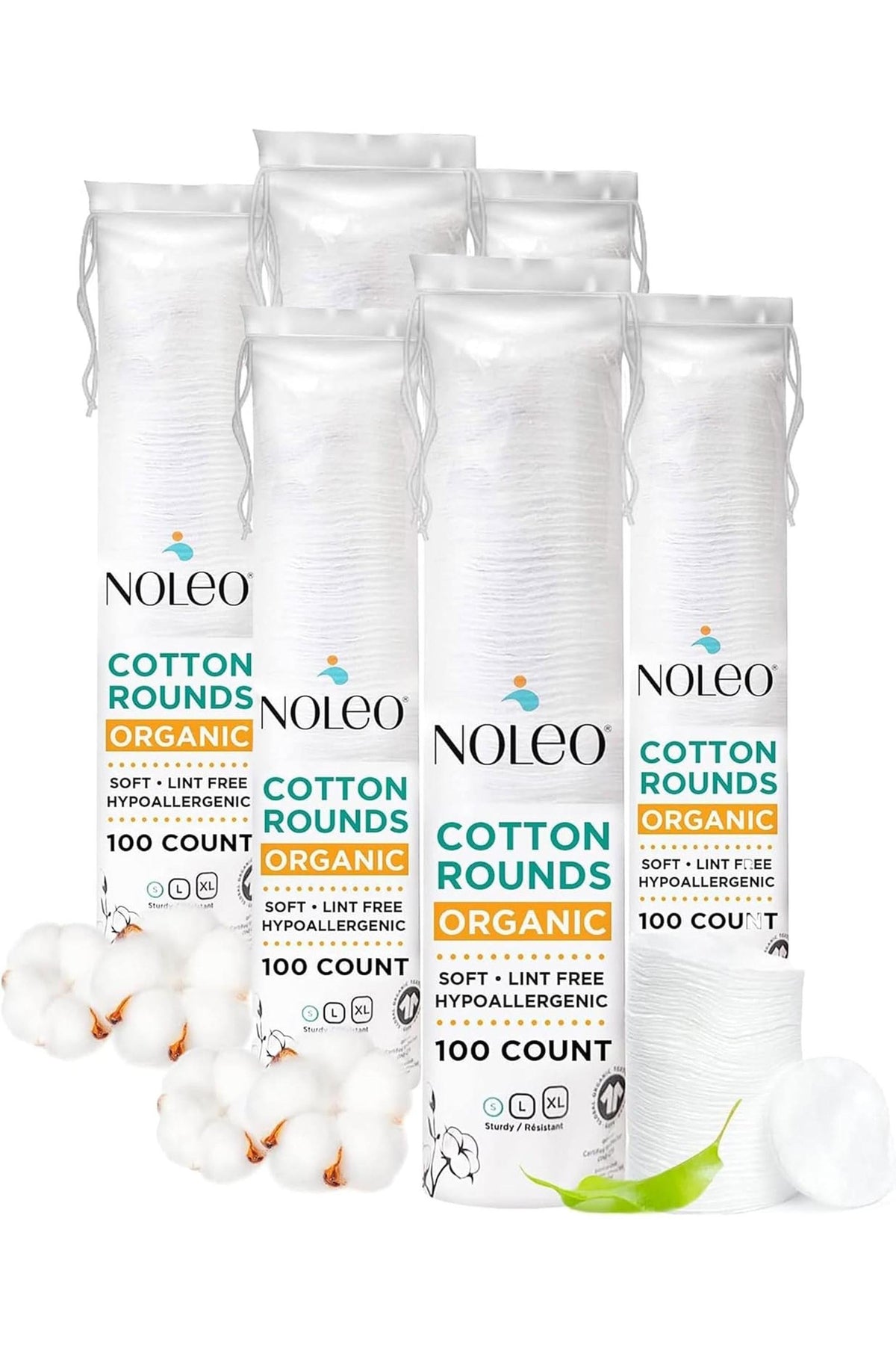 NOLEO Organic Cotton Rounds - Small 2"