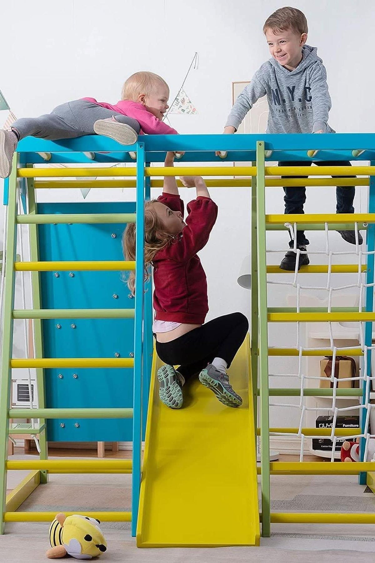 Magnolia - Wooden 7-in-1 Climber, Slide, Gym, Playset | Indoor |  New Zealand FSC-certified pinewood