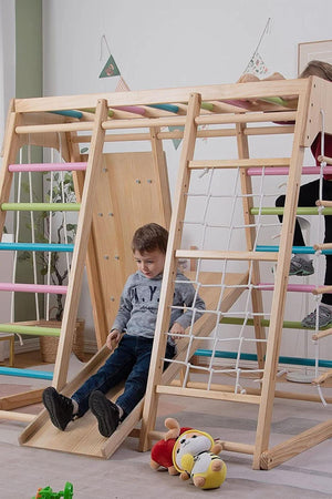 Magnolia - Wooden 7-in-1 Climber, Slide, Gym, Playset | Indoor |  New Zealand FSC-certified pinewood