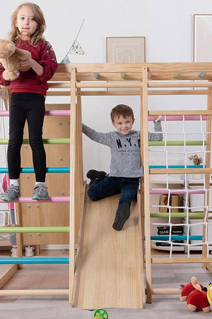 Magnolia - Wooden 7-in-1 Climber, Slide, Gym, Playset | Indoor |  New Zealand FSC-certified pinewood