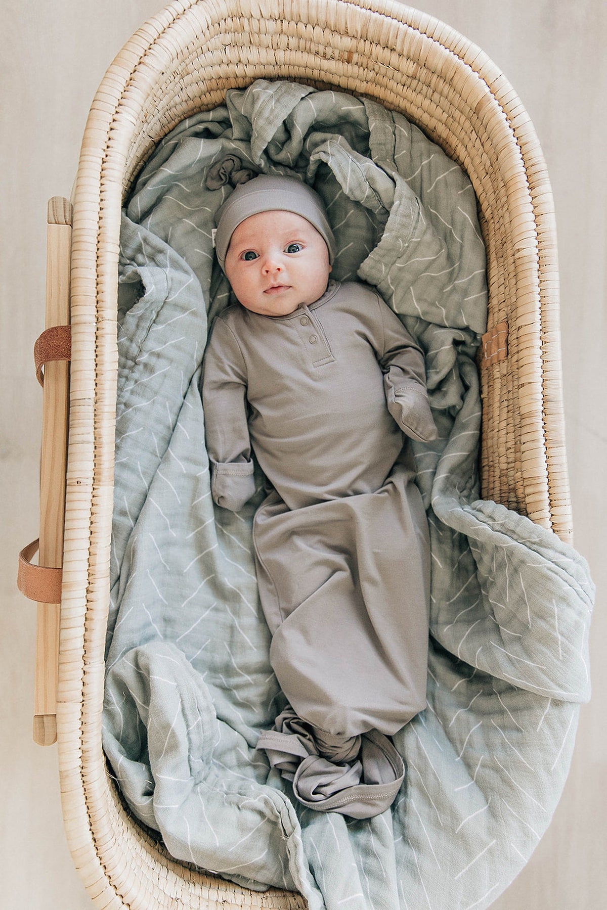 Mebie Baby  Desert Sage Muslin Swaddle Blanket | 100% Cotton | Baby Essentials