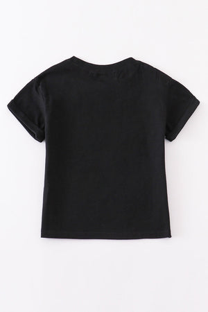 Kid's Black Cotton T-Shirt - 100% Cotton