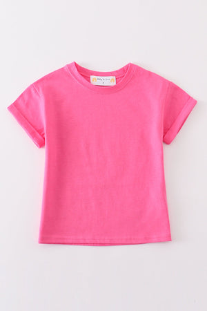 Girl's Raspberry Cotton T-Shirt | 100% Cotton