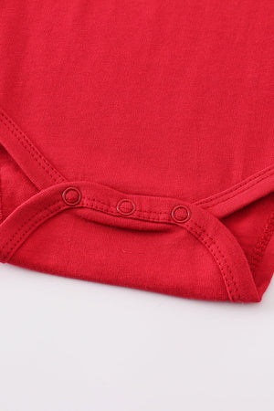 Baby Fire Engine Red Short Sleeve Bodysuit - 100% Cotton Gender Neutral