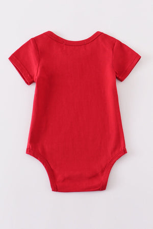 Baby Fire Engine Red Short Sleeve Bodysuit - 100% Cotton Gender Neutral